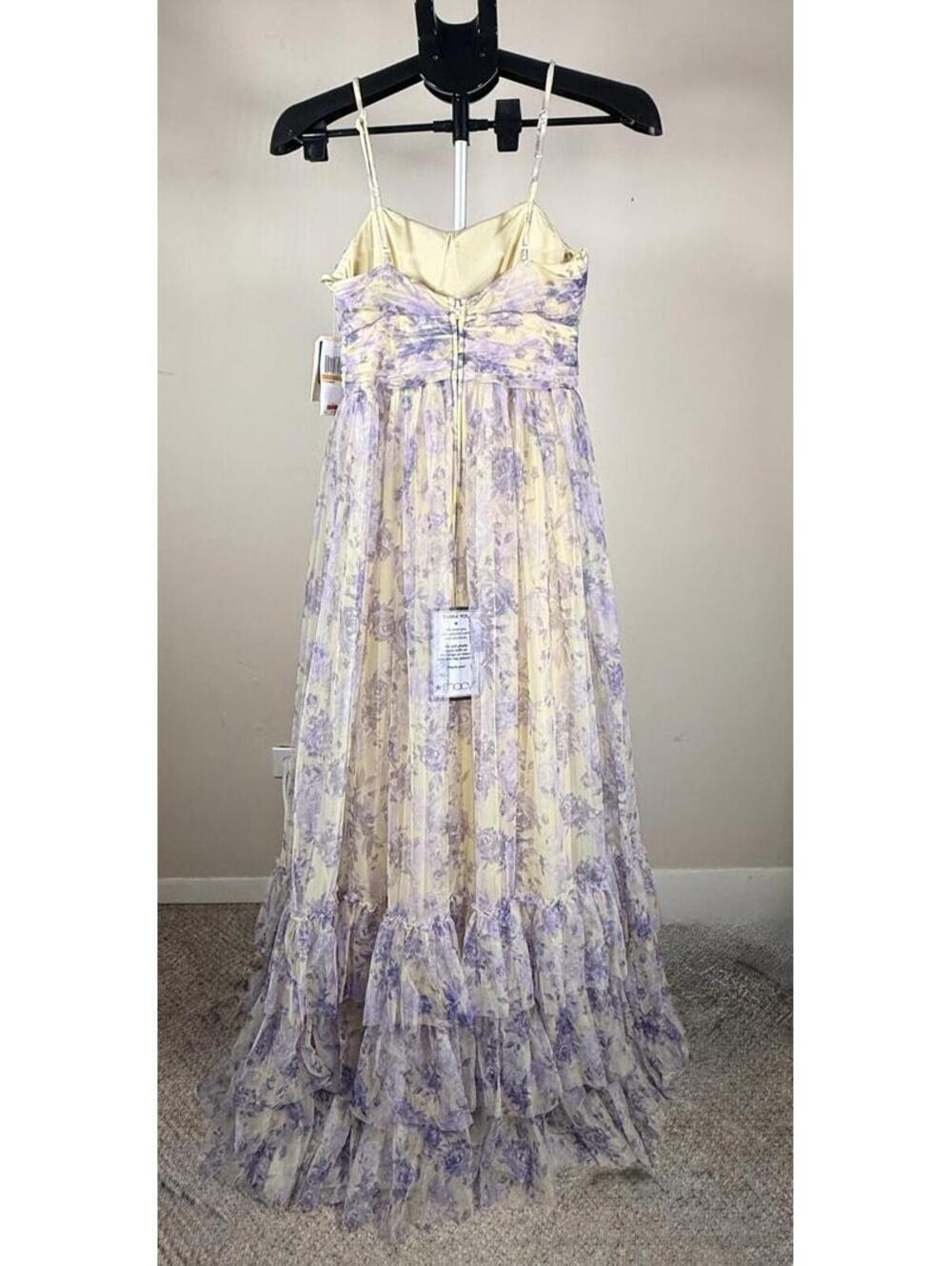 NWT City Studios Juniors' Lavender Floral Tulle Gown Ruffle Hem Size 3/4 - Picture 2 of 12